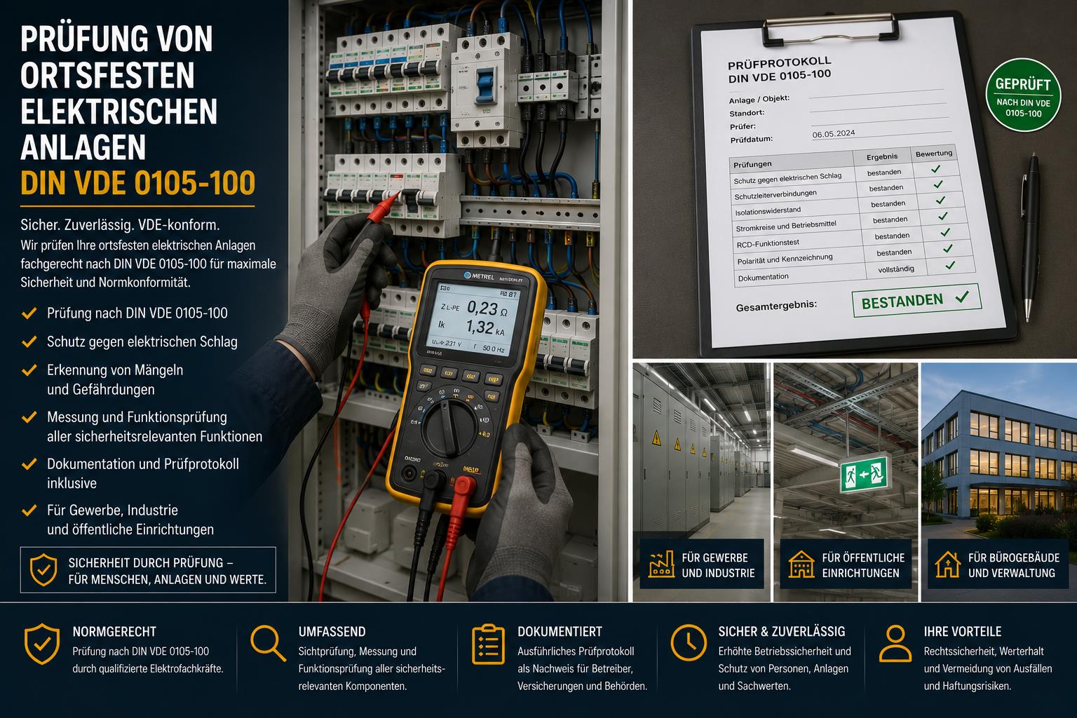 Elektrische Anlagenprüfung nach DIN VDE 0105