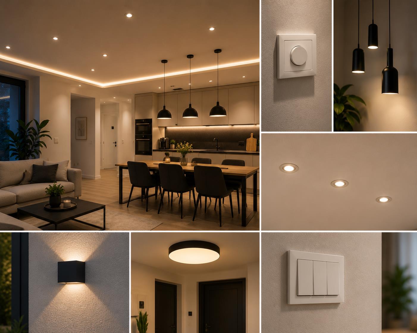 Modern lighting design showcase in home
