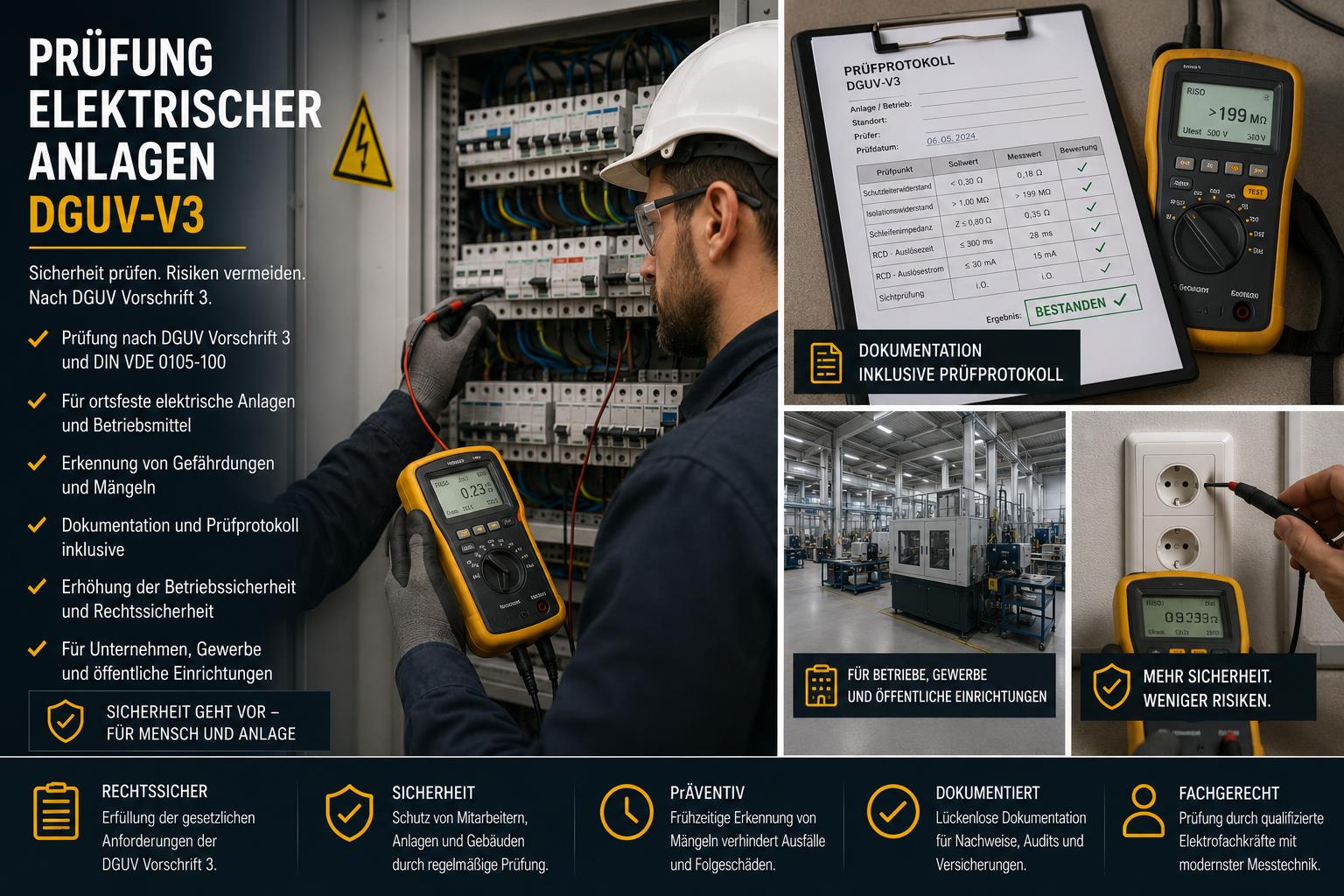 Elektrische Sicherheitsprüfung nach DGUV V3