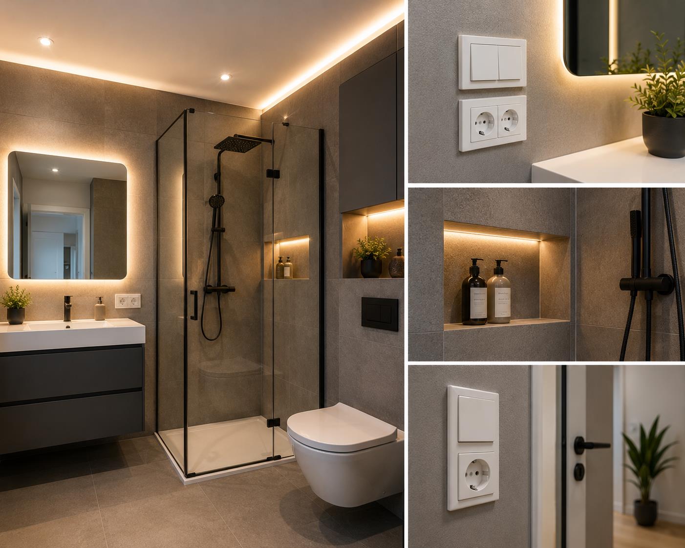 Modern bathroom with sleek details